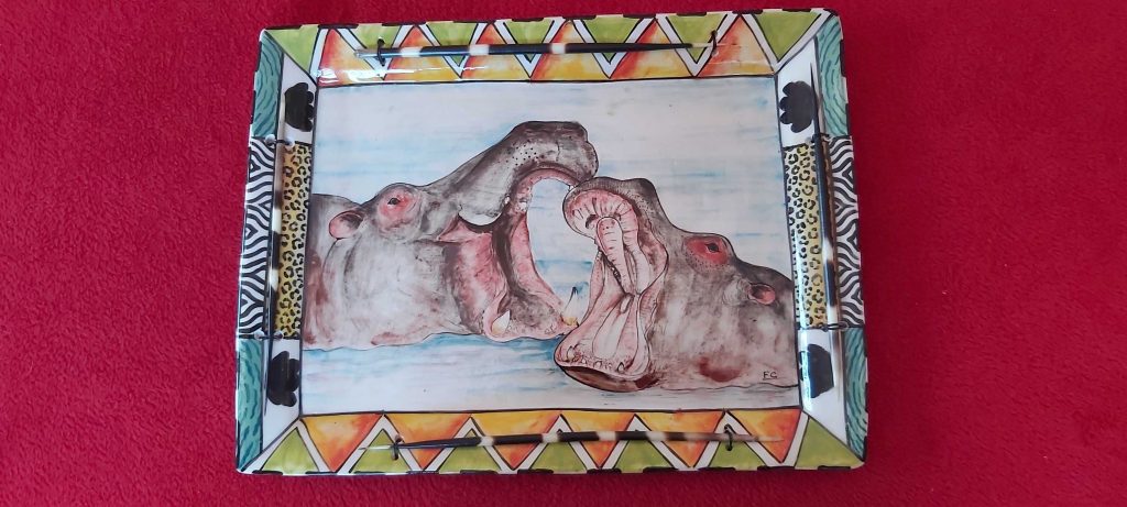 Tussling Hippos
