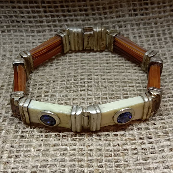 FC10 Hand crafted warthog tusk, elephant hair and Tanzanite bracelet