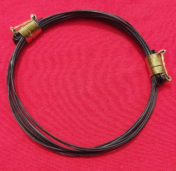 GK23 Traditional 2 Knot Gold Wire Elephant Hair Bracelet