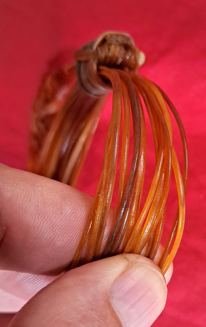 JEAR9 "Francis Cary" Orange/White elephant hair bracelet - Image 2
