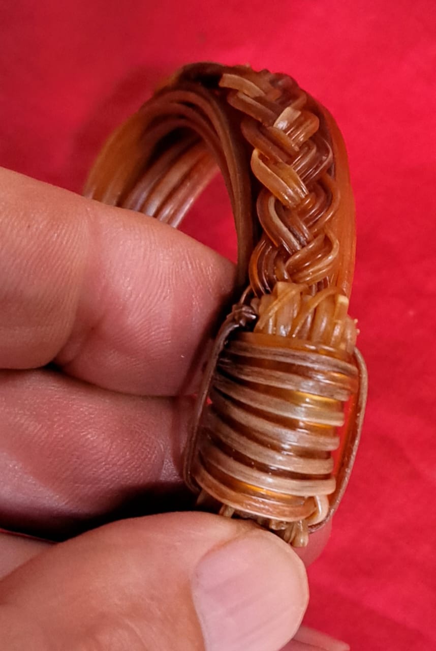 JEAR9 "Francis Cary" Orange/White elephant hair bracelet - Image 3