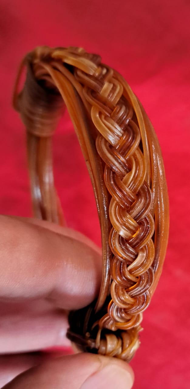 JEAR9 "Francis Cary" Orange/White elephant hair bracelet - Image 4