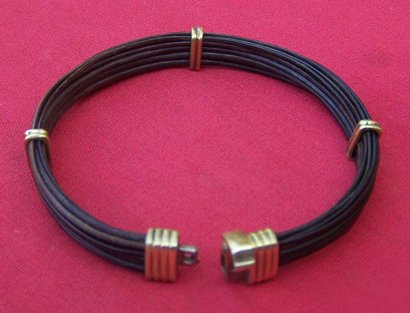 This brass clasp clicks to close and secure the JEJX elephant hair bracelet to your wrist.