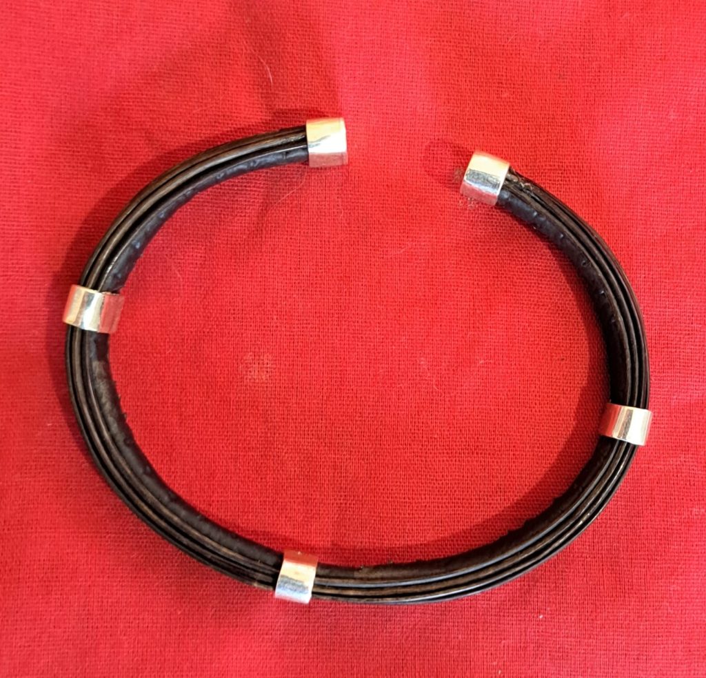 GL7S Elephant hair & Silver Cuff bracelet