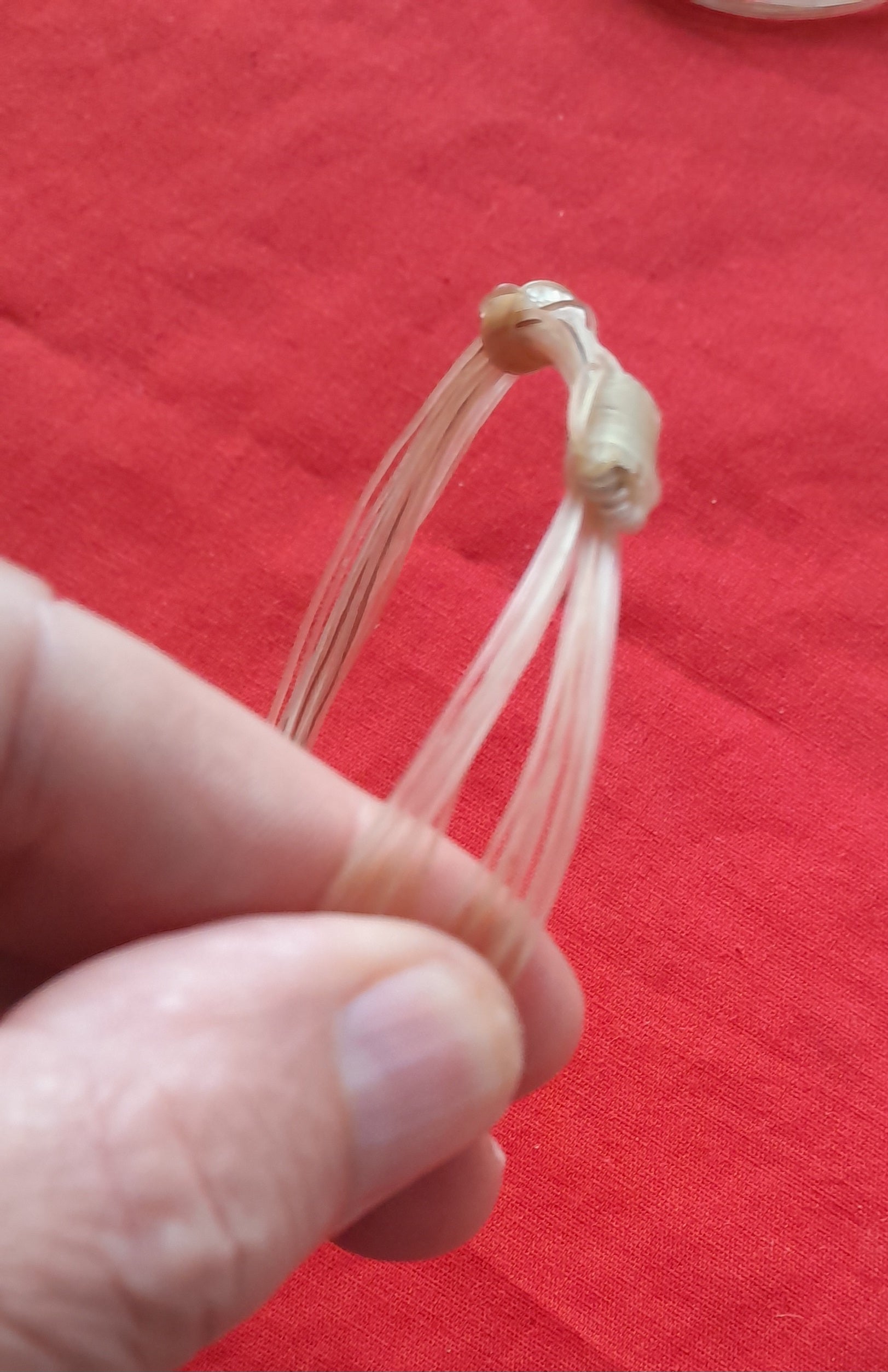 GIR19 Extremely unique pure white 4 knot giraffe hair bracelet. - Image 2