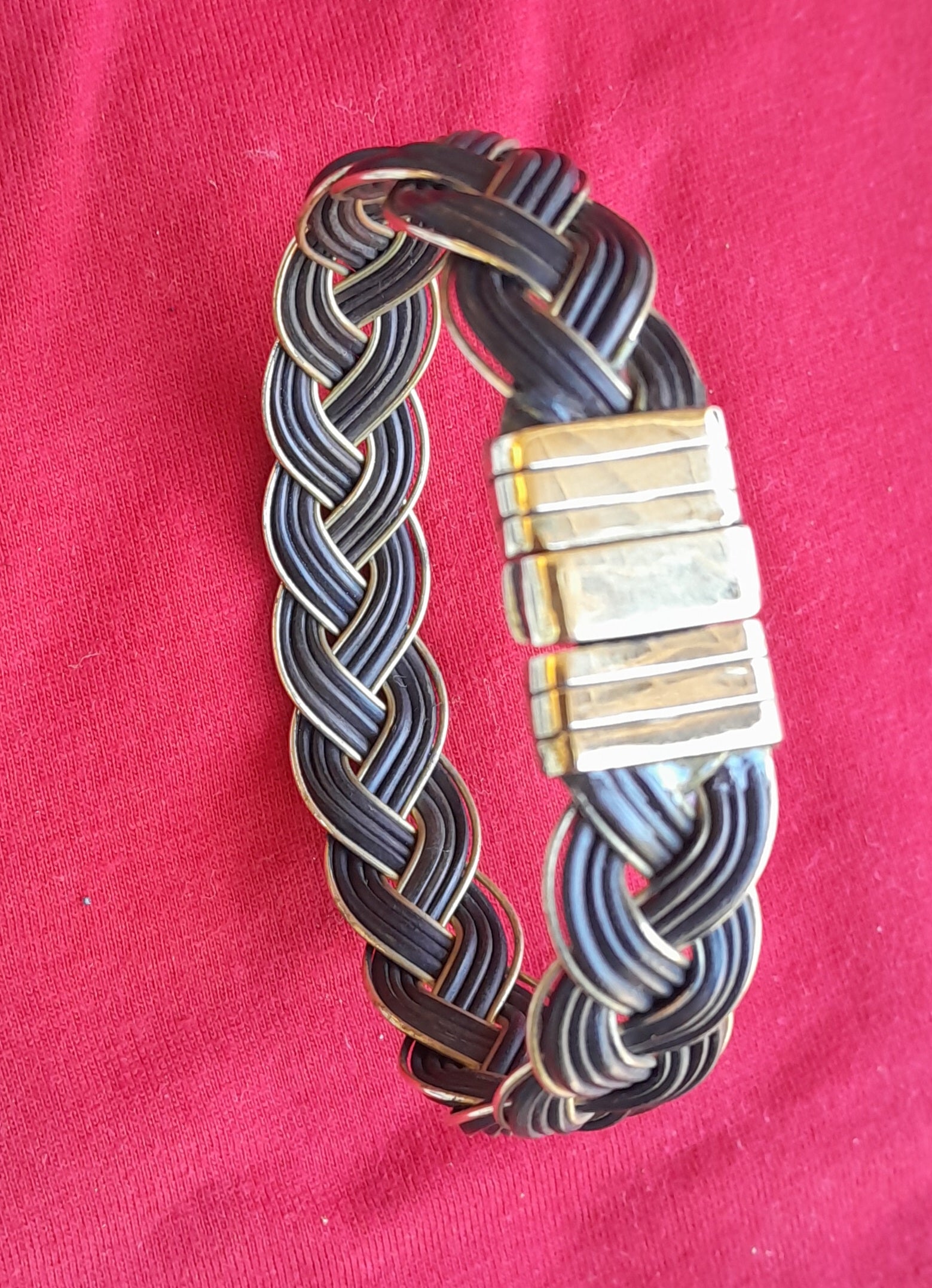 MEG16 Gold Braided elephant hair bracelet - Image 2