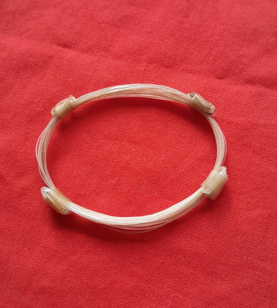GIR19 Extremely unique pure white 4 knot giraffe hair bracelet.