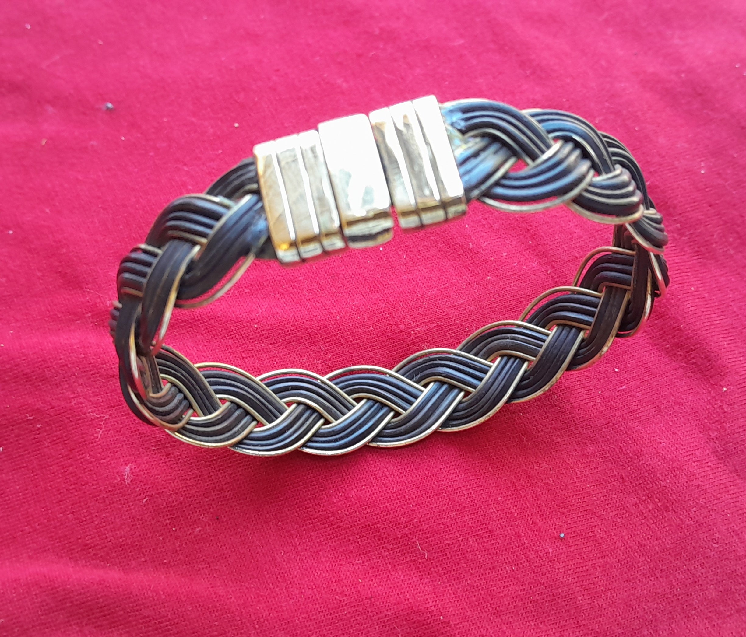 MEG16 Gold Braided elephant hair bracelet - Image 3