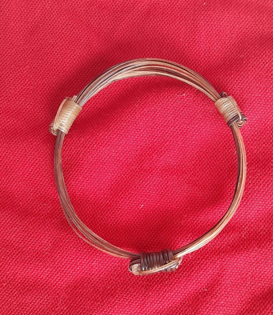 JEW51 White Elephant Hair bracelet. 4" Diameter